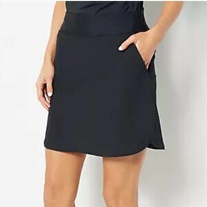 Lands' End Quick Dry Active Board Skort Swim Skirt Black 8 Comfort Waist